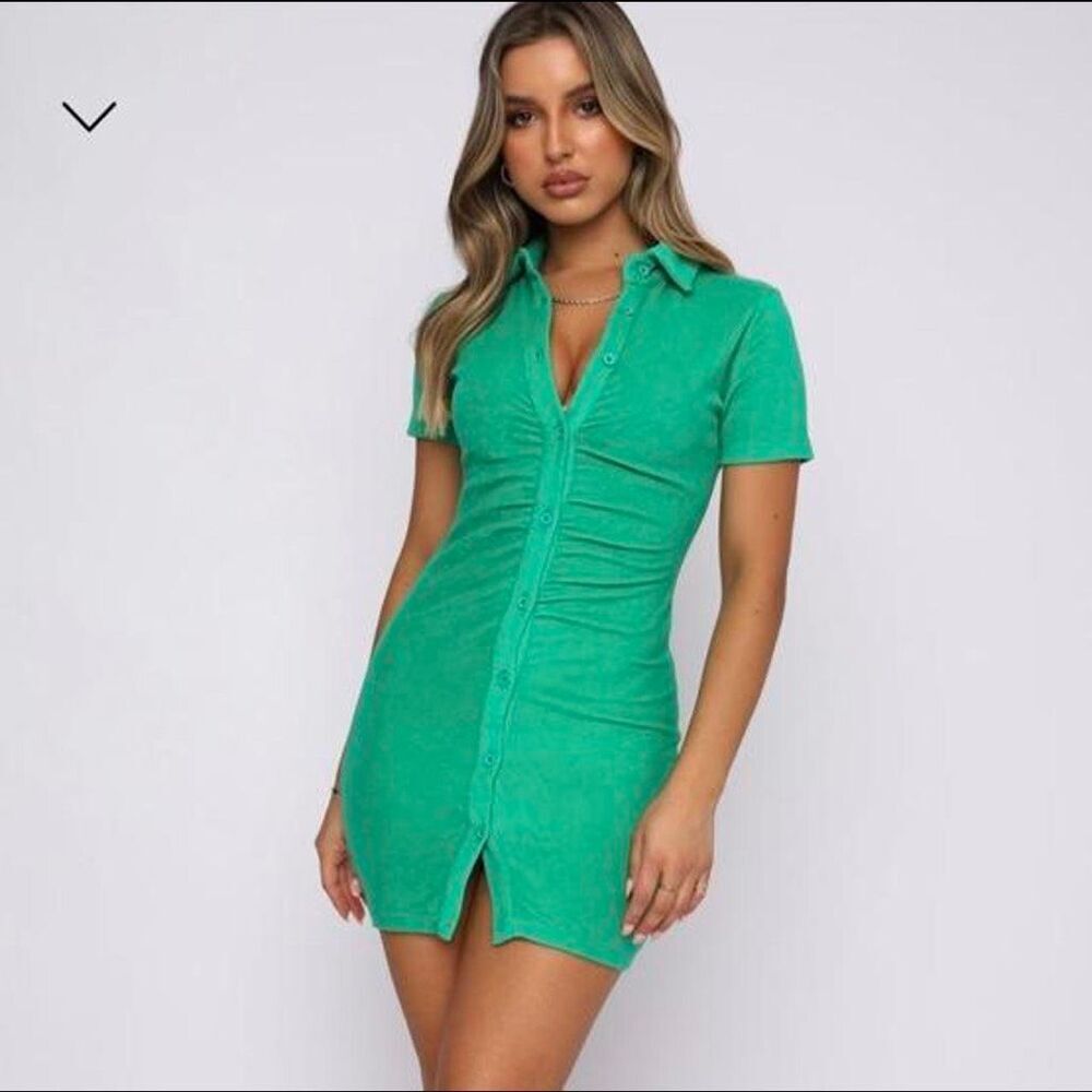 White Fox Island Escape Terry Mini Dress NWT